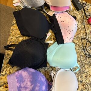 Victoria's Secret Bra Collection - Black, Pink, Mint, Purple